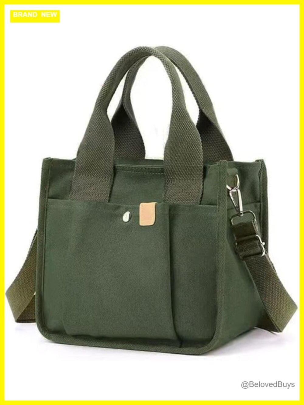 Small Canvas Tote Bag with Zipper Satchel Crossbody Shoulder Handbag